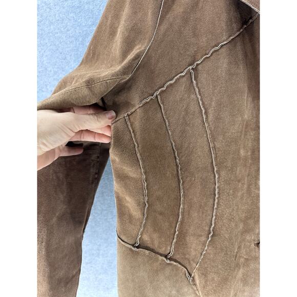 Venezia Woman sz 14/16 Suede Leather Button Down Jacket BOHO Traditional Western - Picture 5 of 9
